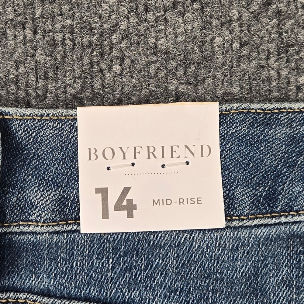 Lane Bryant Boyfriend Jeans Womens 14 Blue New Mid-Rise Cuffed Denim NWT - Picture 4 of 15